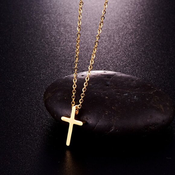 Cross necklace jewelry fashion religious dainty small minimalist gold silver new - Picture 3 of 5